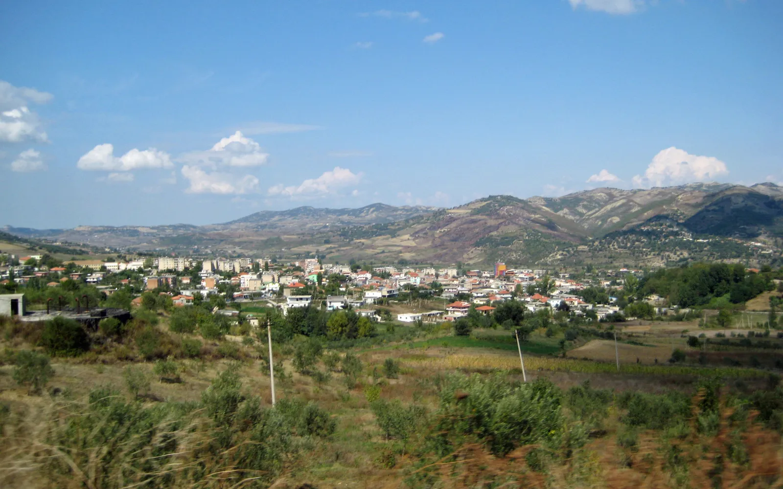 Photo showing: City of Ballsh, Albania, as seen from South