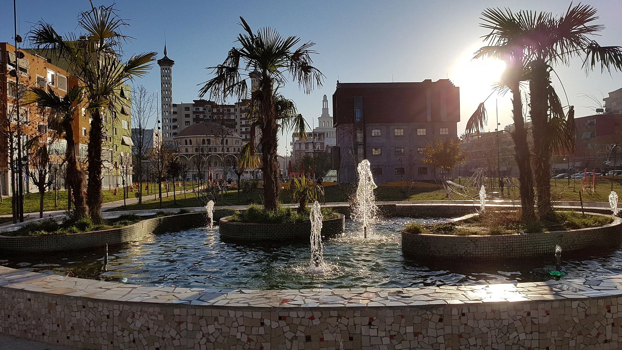 Photo showing: Central park-City of Fier, december 2018