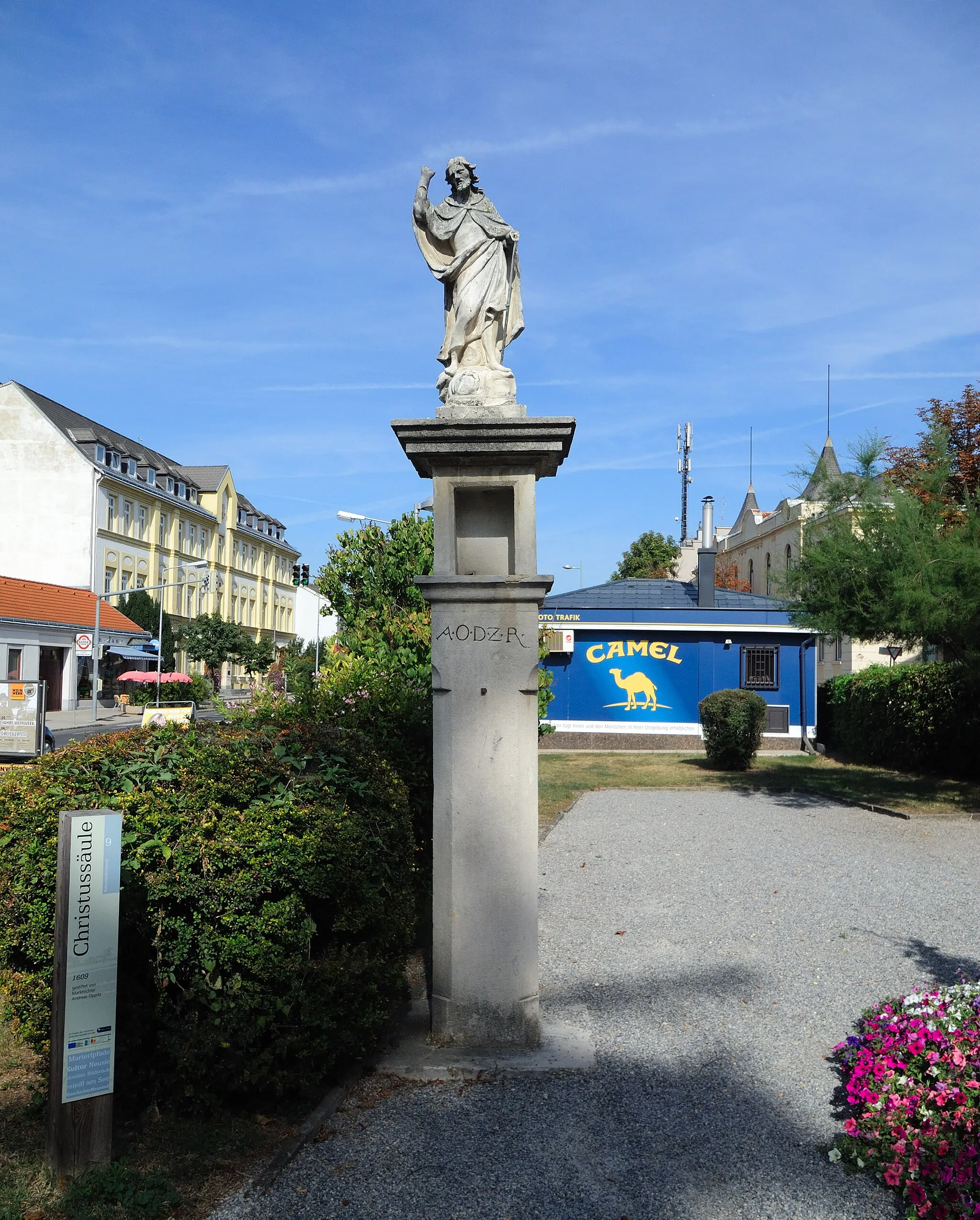 Photo showing: Column with Jesus Christ in Neusiedl am See, Burgenland, Austria