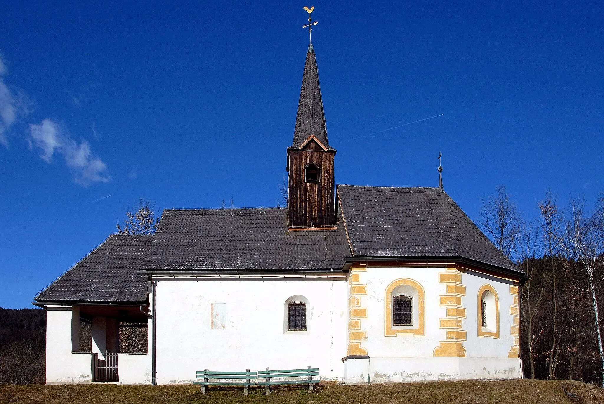 Photo showing: Subsidiary church Saint Oswald at Goritschach, municipality Poertschach on the Lake Woerth, district Klagenfurt Land, Carinthia, Austria, EU