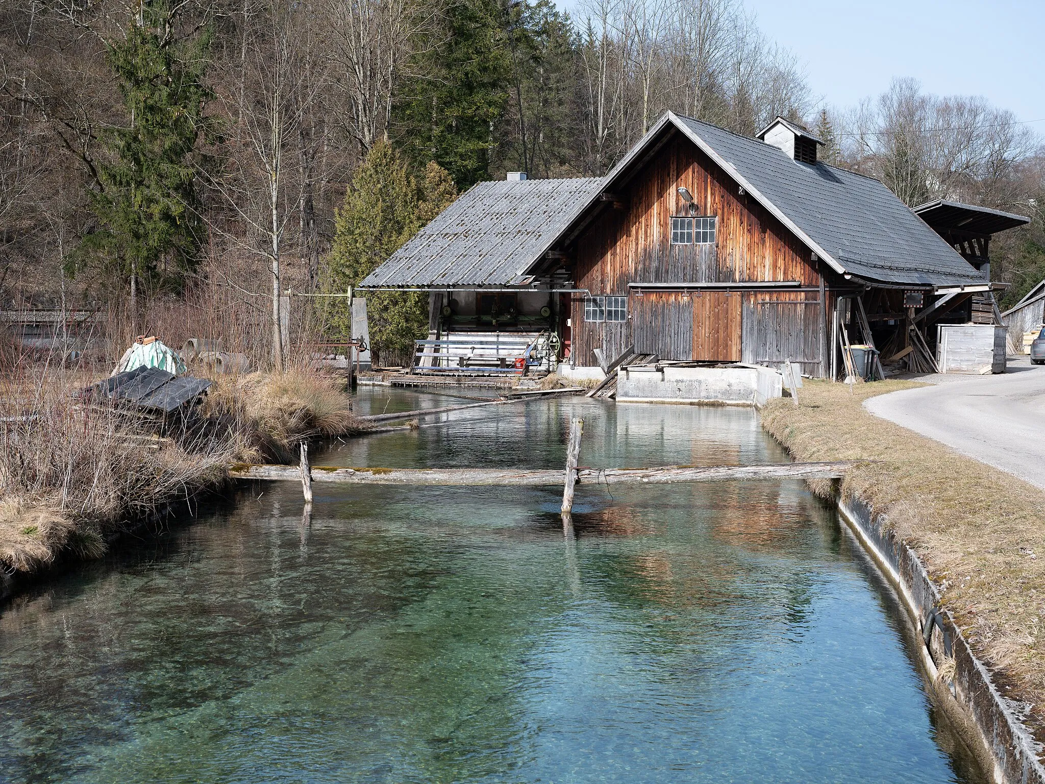 Photo showing: Sawmill in Grubbachstrasse in Scharnstein, Upper Austria