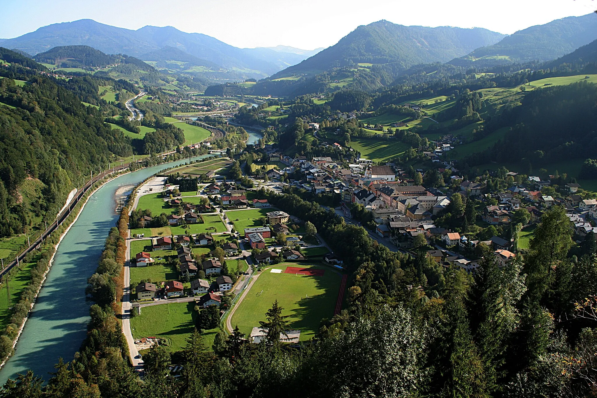 Photo showing: Werfen, view from castle Hohenwerfen