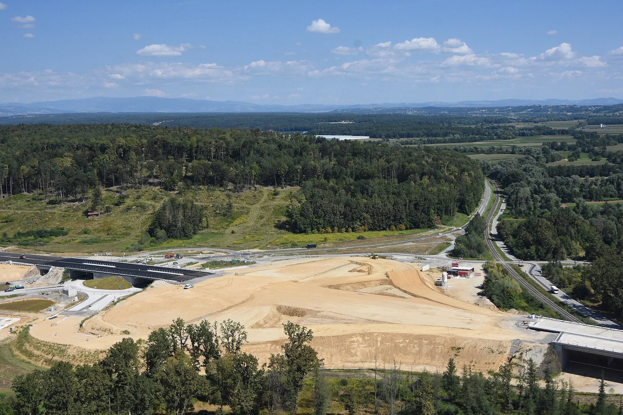 Photo showing: Aerial photographs Fürstenfelder Schnellstraße S7 AST Fürstenfeld