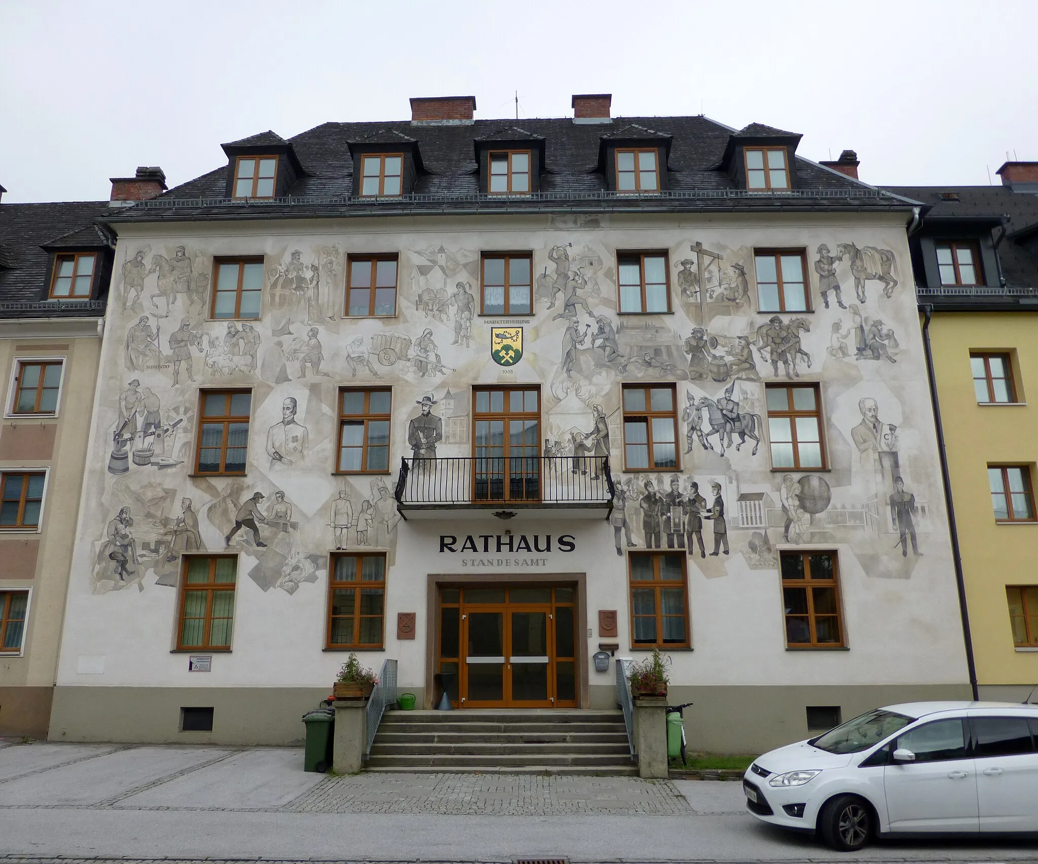 Photo showing: Town hall of TRIEBEN, district of Liezen, Styria, Austria. Note the fresco's.