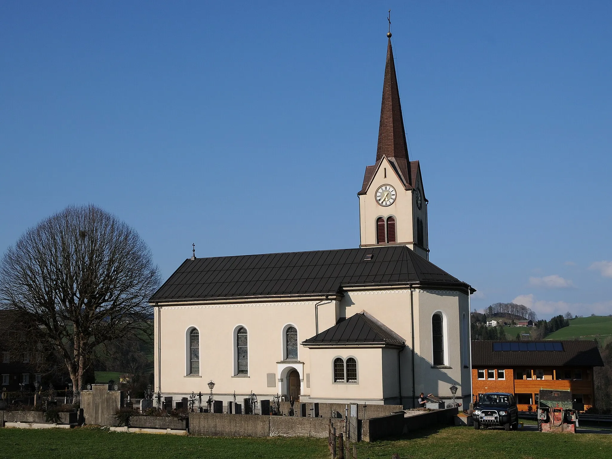 Photo showing: Expositurkirche: Herz Jesu und Mariae in Müselbach, (Alberschwende).
