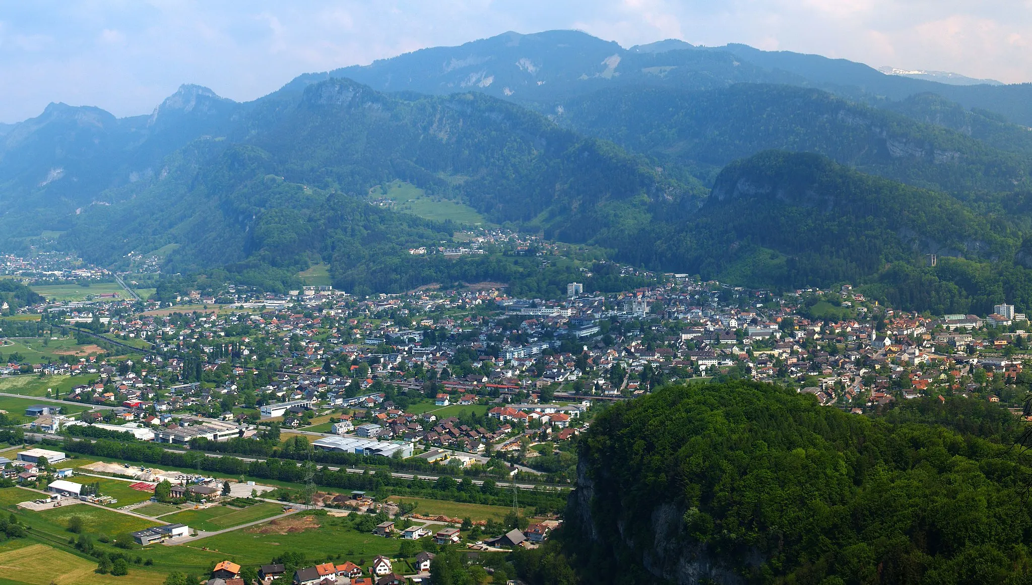 Photo showing: Götzis vom Kummenberg aus gesehen