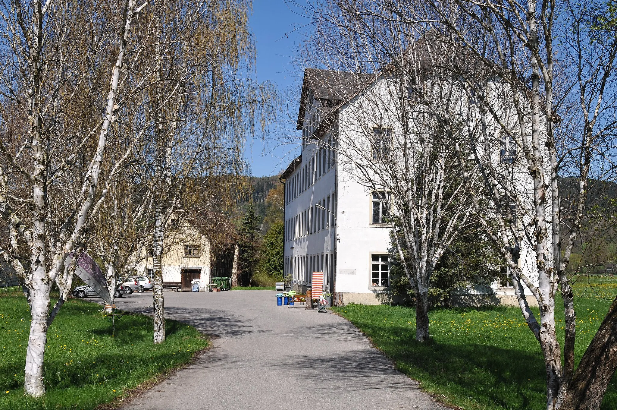 Photo showing: J. M. Fussenegger Fabrik an der Augasse 50 in Satteins.