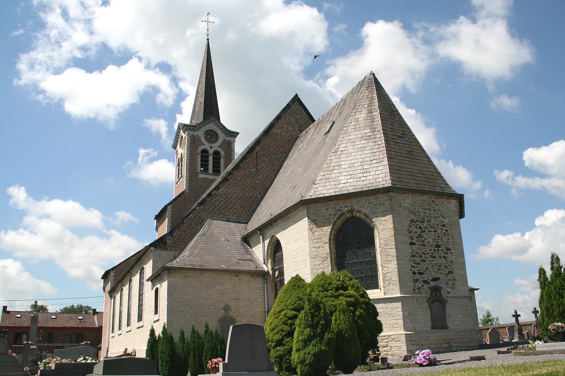 Photo showing: Opprebais, Belgique, l'église Saint-Aubain.