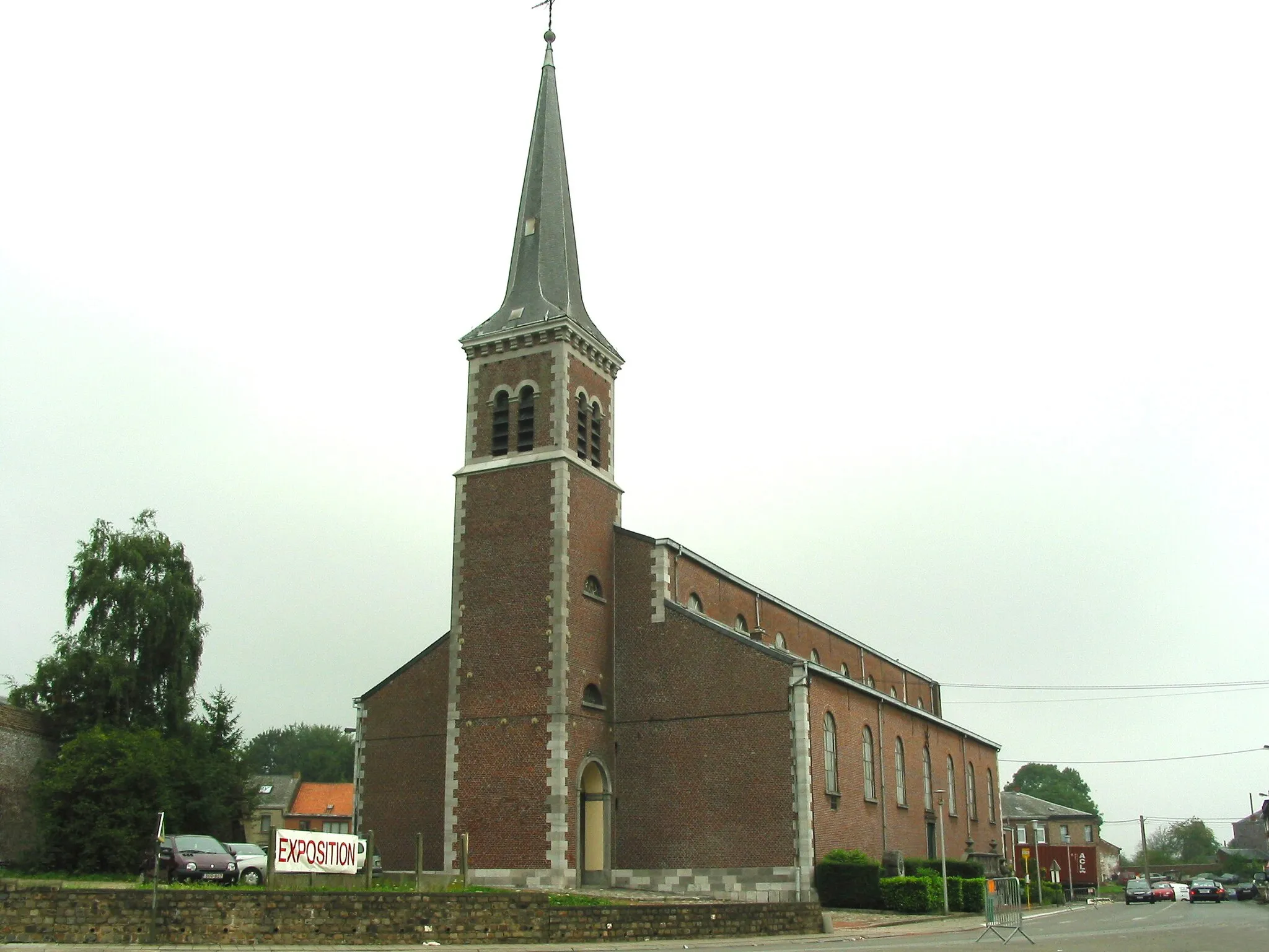 Photo showing: Courcelles (Belgium), the St. Lambert church.