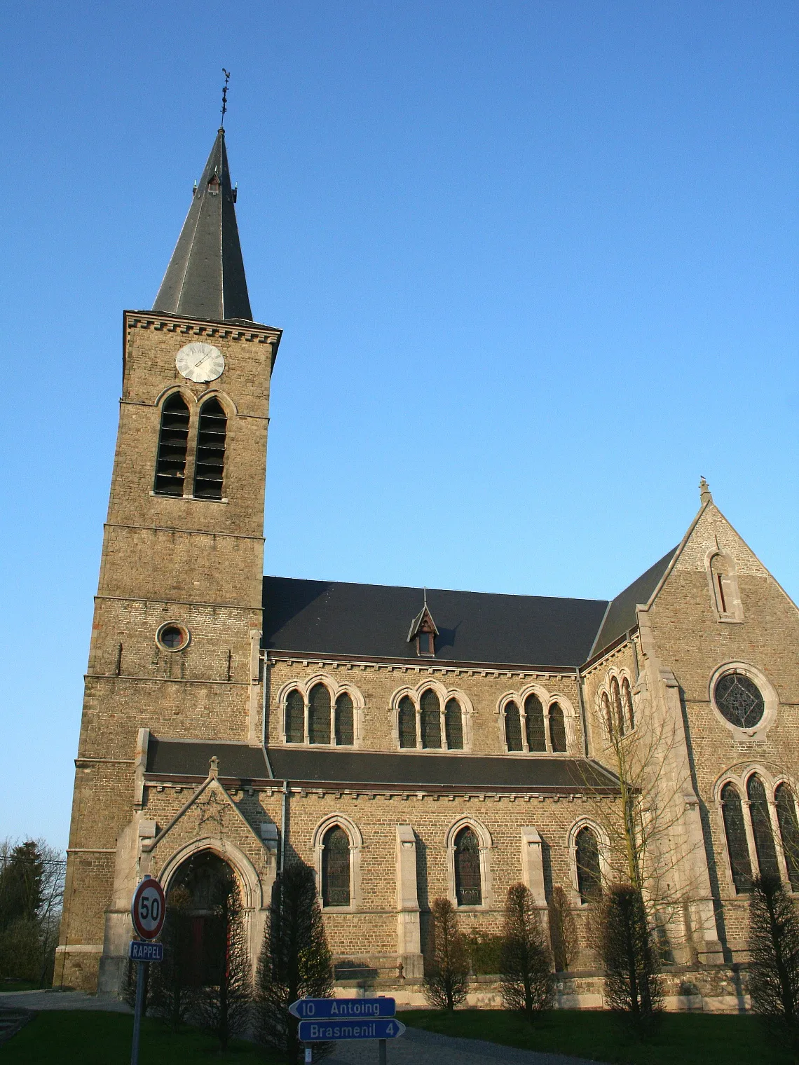 Photo showing: Wiers (Belgium), the St. Amand church.