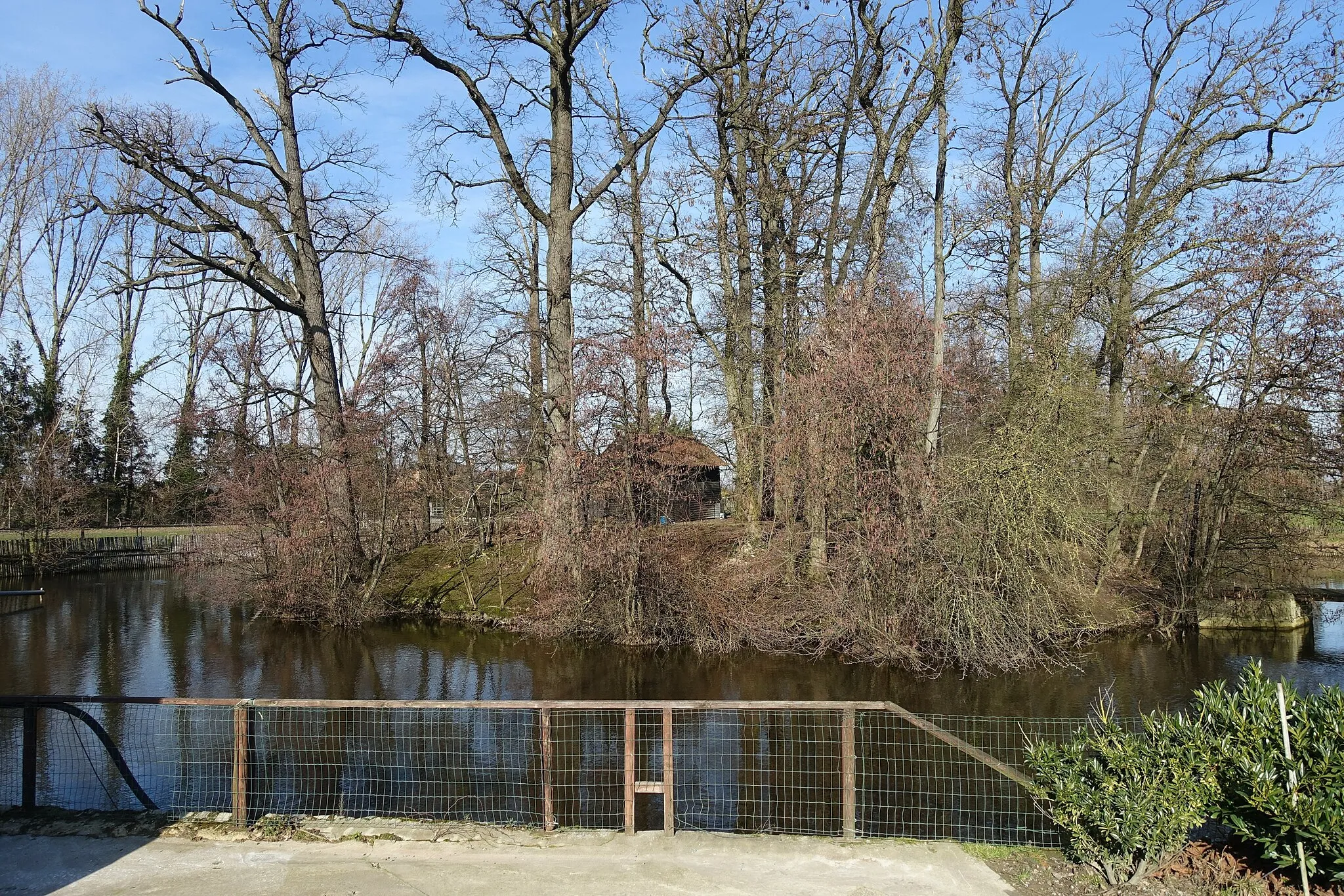 Photo showing: Omgrachte motheuvel  bij hoeve Natenbampt in Zepperen (Sint-Truiden)