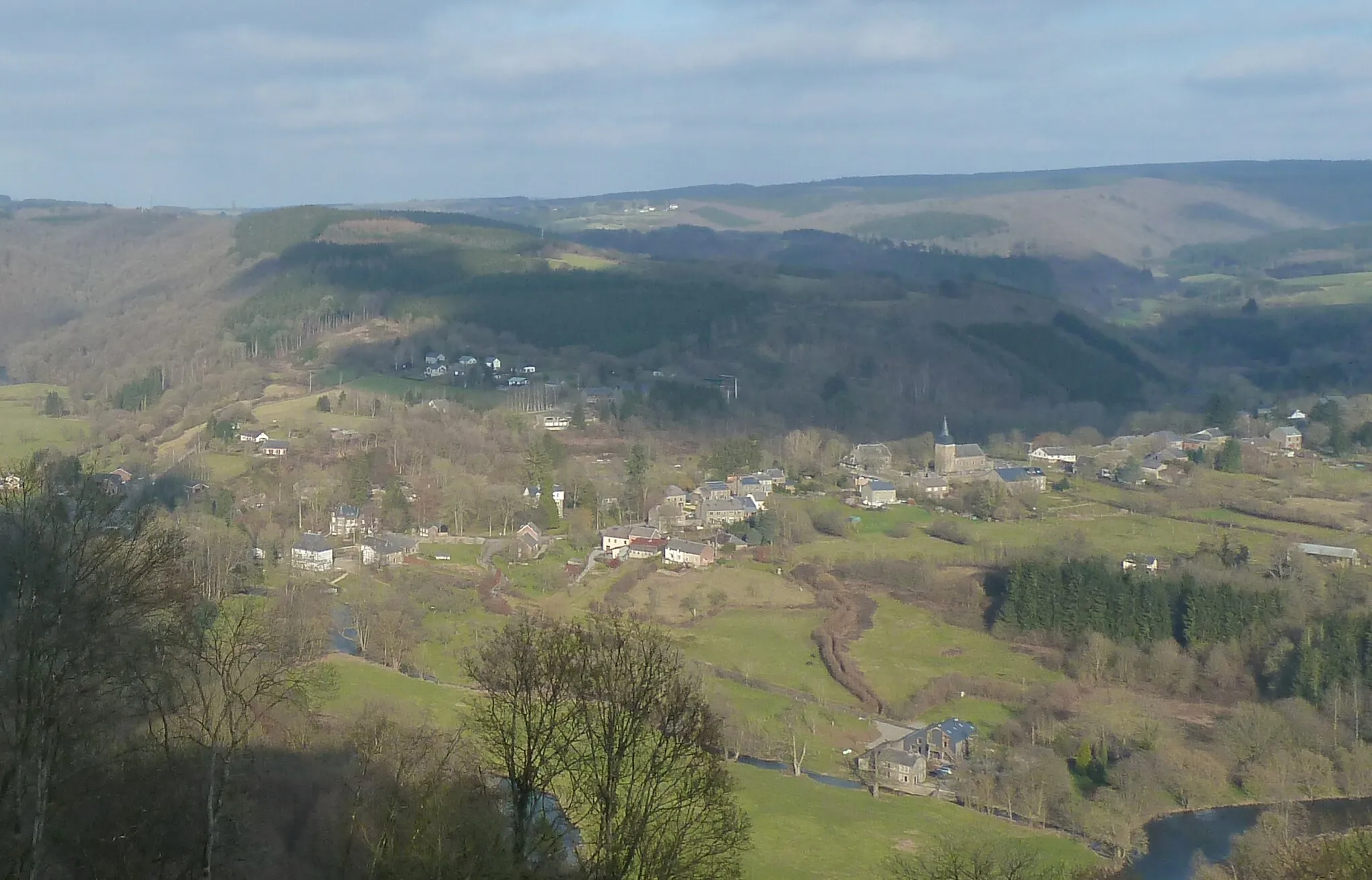 Photo showing: View of Marcourt from Hermitage and chapel of Saint-Thibaut, Marcourt, Rendeux, Belgium