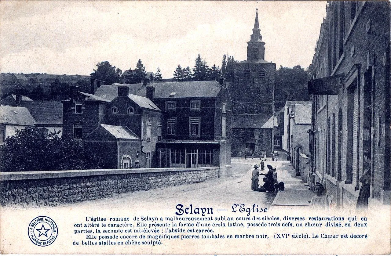 Photo showing: L'église et la rue du Pont en 1900 par la Belgique historique.