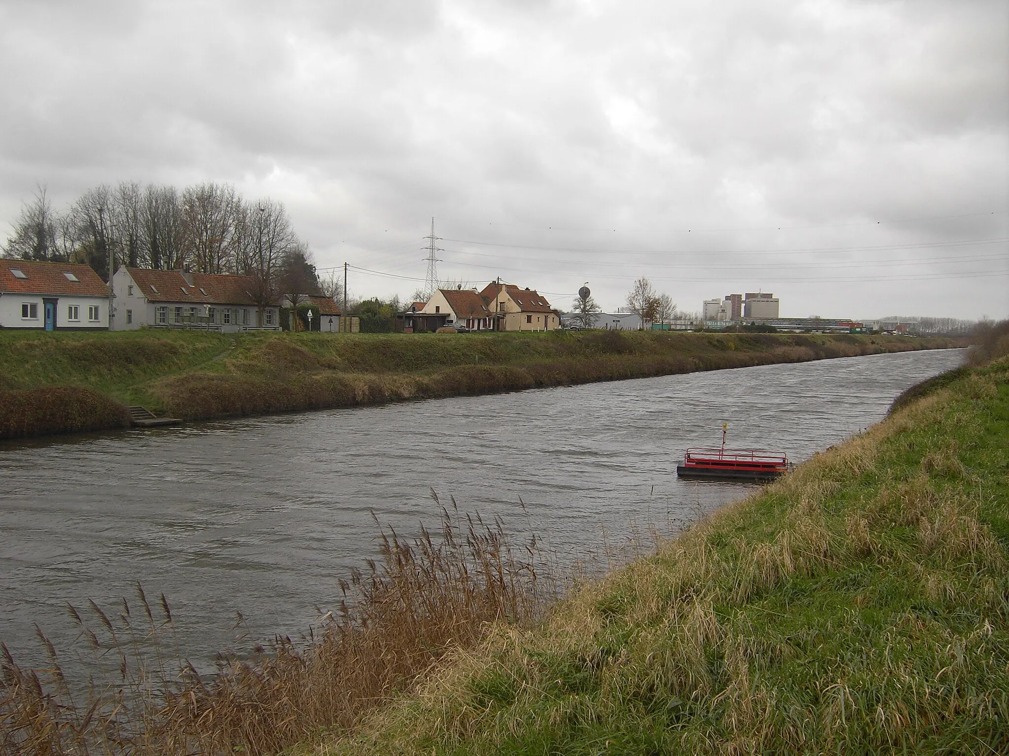 Photo showing: Aalter - wijk Oostmolen - Overzetbootje kanaal Gent-Brugge