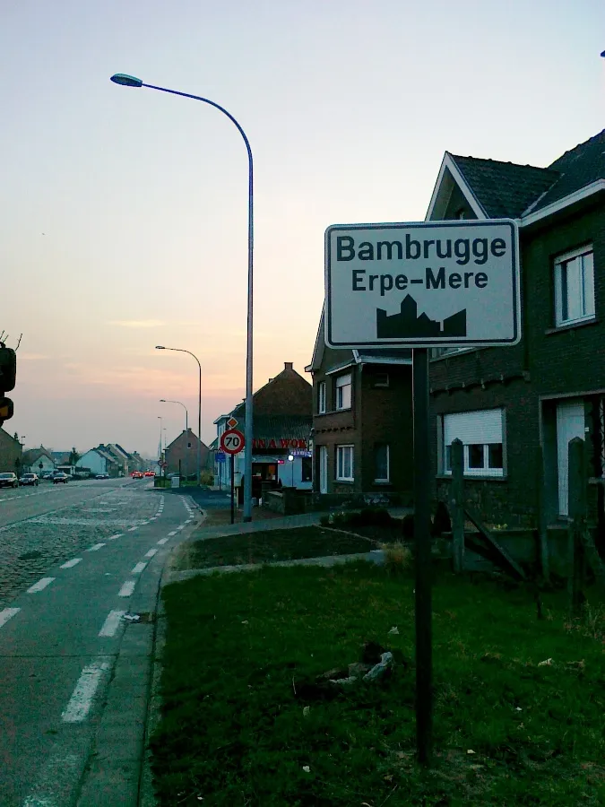 Photo showing: Bord bebouwde kom Bambrugge