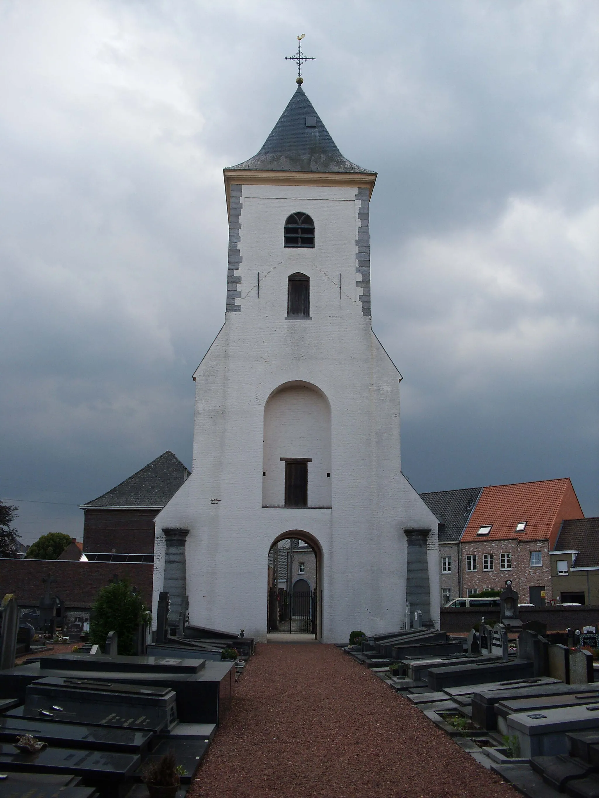 Photo showing: Toren van de voormalige Sint-Amanduskerk (langs de vroegere binnenkant kerk) - Henri De Bockplein - Eke - Nazareth - Oost-Vlaanderen - Vlaanderen - België
