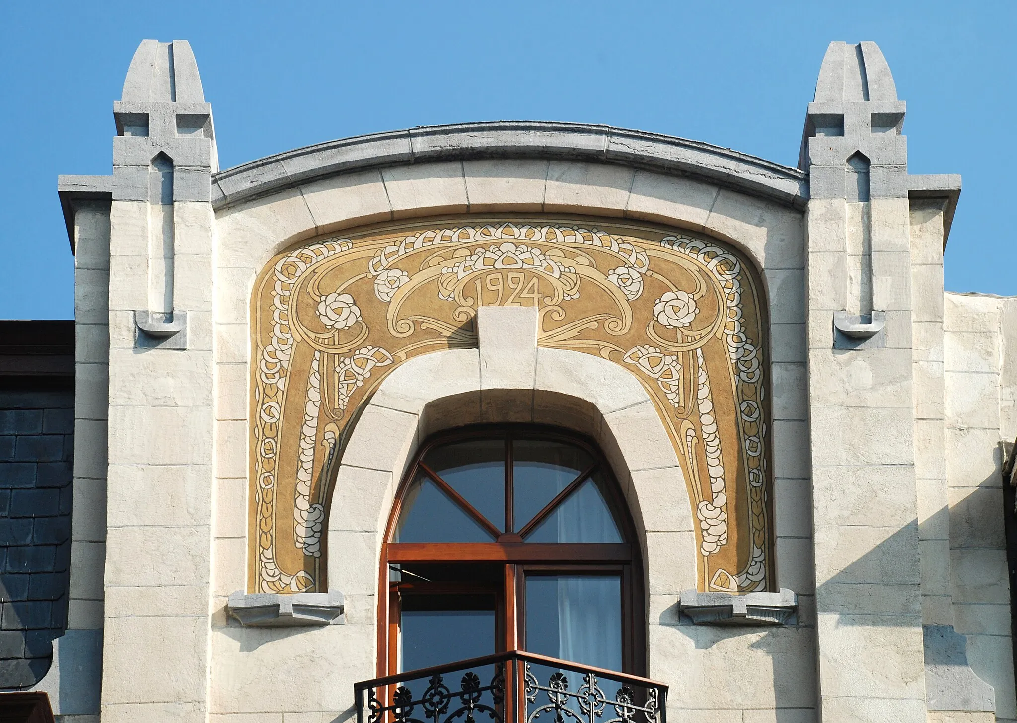 Photo showing: Belgique - Bruxelles - Koekelberg - Avenue Seghers 77 (Art nouveau tardif, architecte Fernand Lefever, 1924)