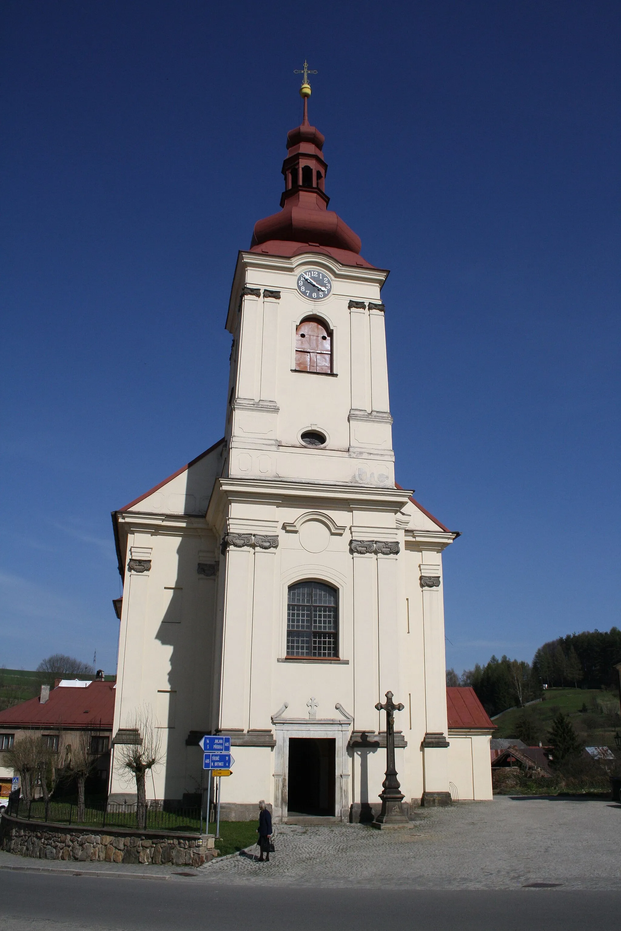 Photo showing: Front view of church of Saint James the Greater in Brtnice.