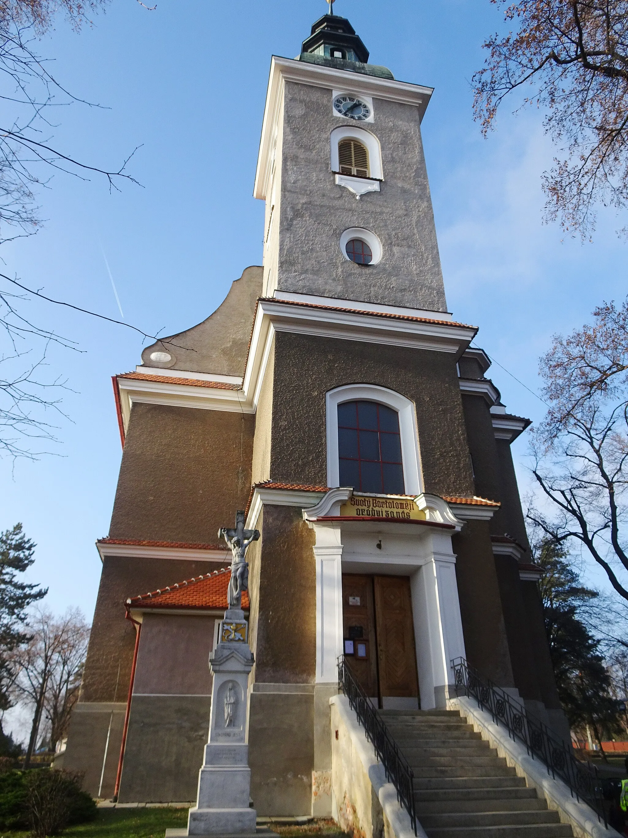 Photo showing: Rohatec, Hodonín District, Czechia. St. Bartholomew's Church.
