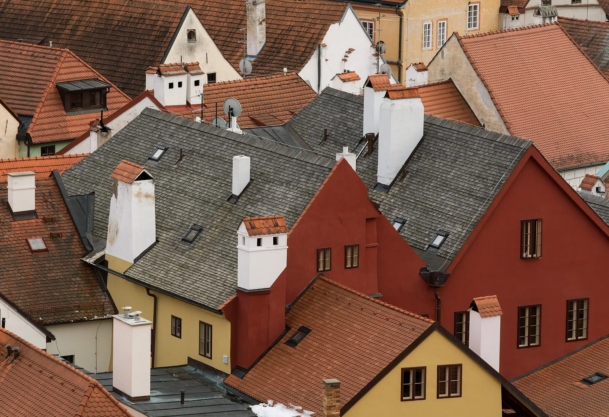 Photo showing: Traditional colorful houses in Český Krumlov, Czech Republic. Photographed by Martin Vorel - https://martinvorel.com