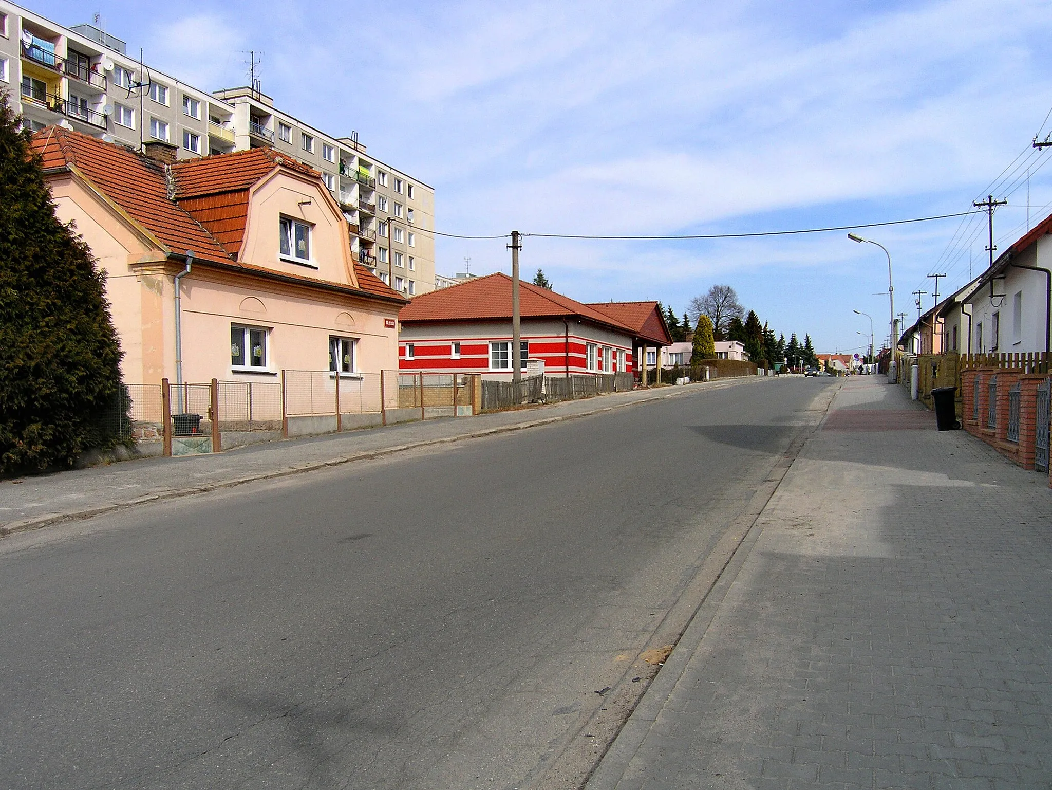 Photo showing: "1. máje" street in Horní Bříza, Czech Republic