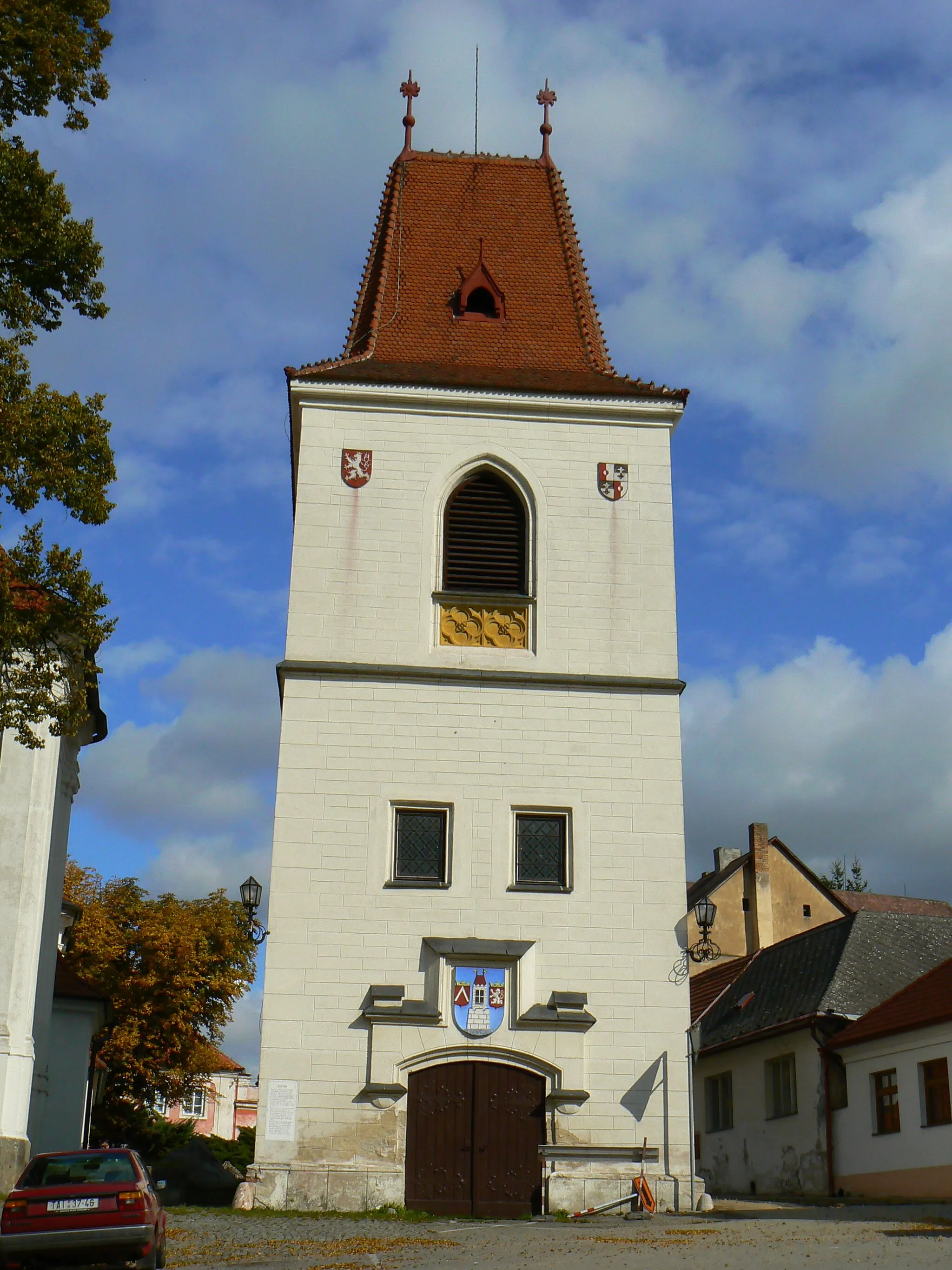 Photo showing: Belfry on Zizkovo nameseti in Mlada Vozice