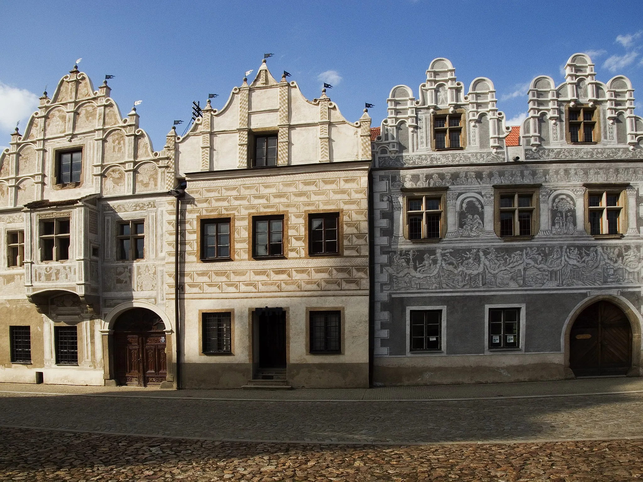 Photo showing: Historical houses in Slavonice, Czech Republic