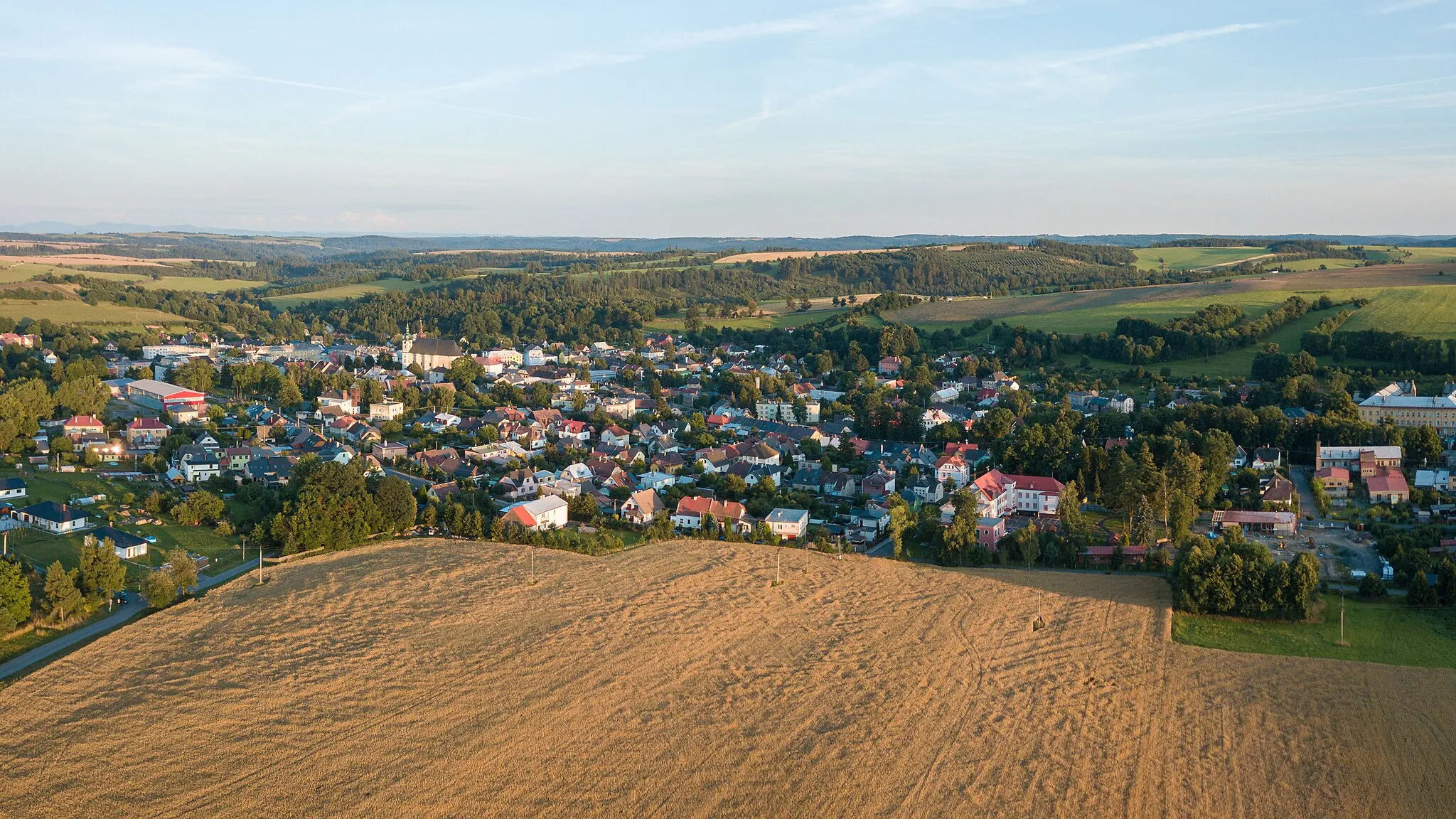 Photo showing: drone shot of Budišov nad Budišovkou