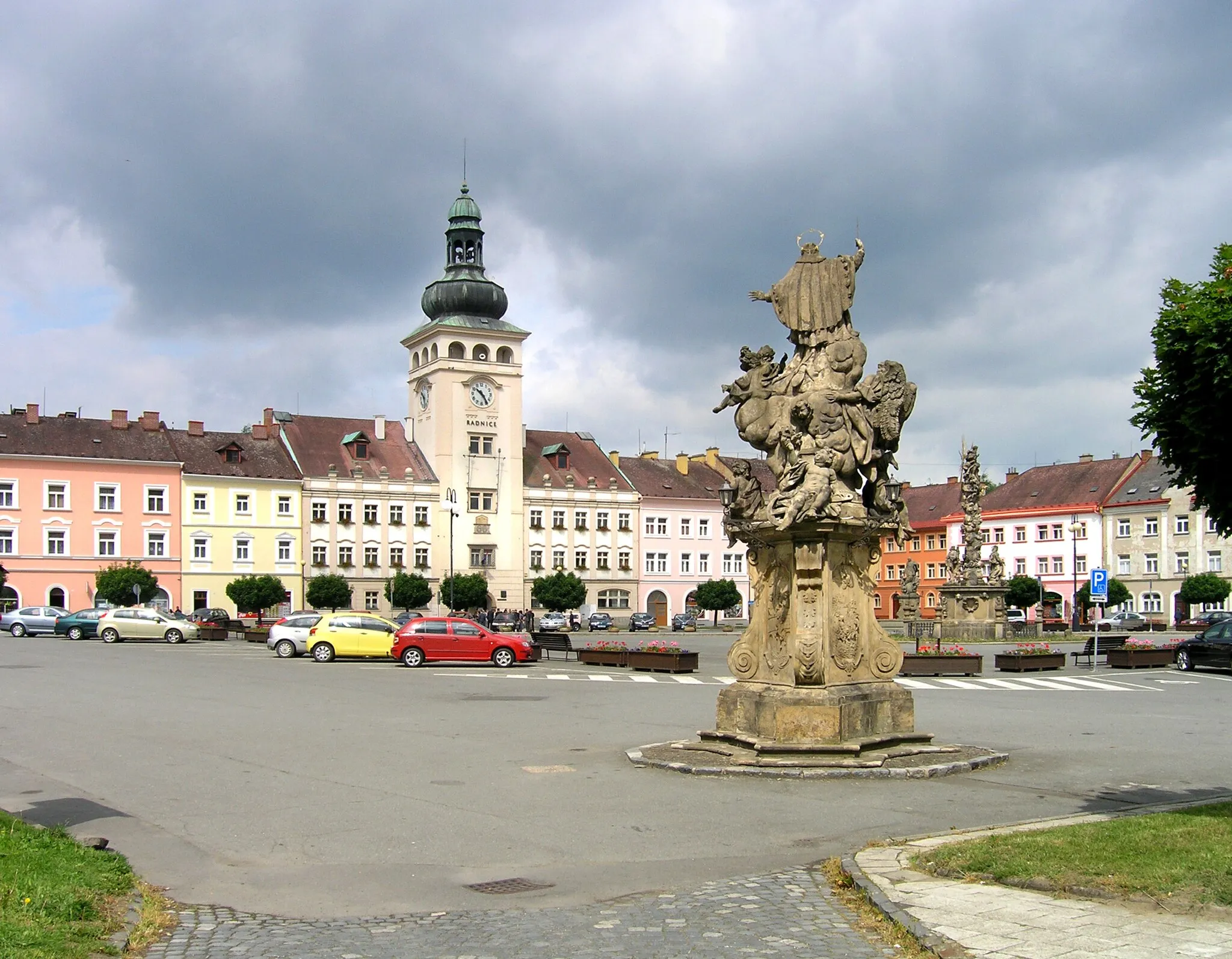 Photo showing: Komenský square in Fulnek, Czech Republic