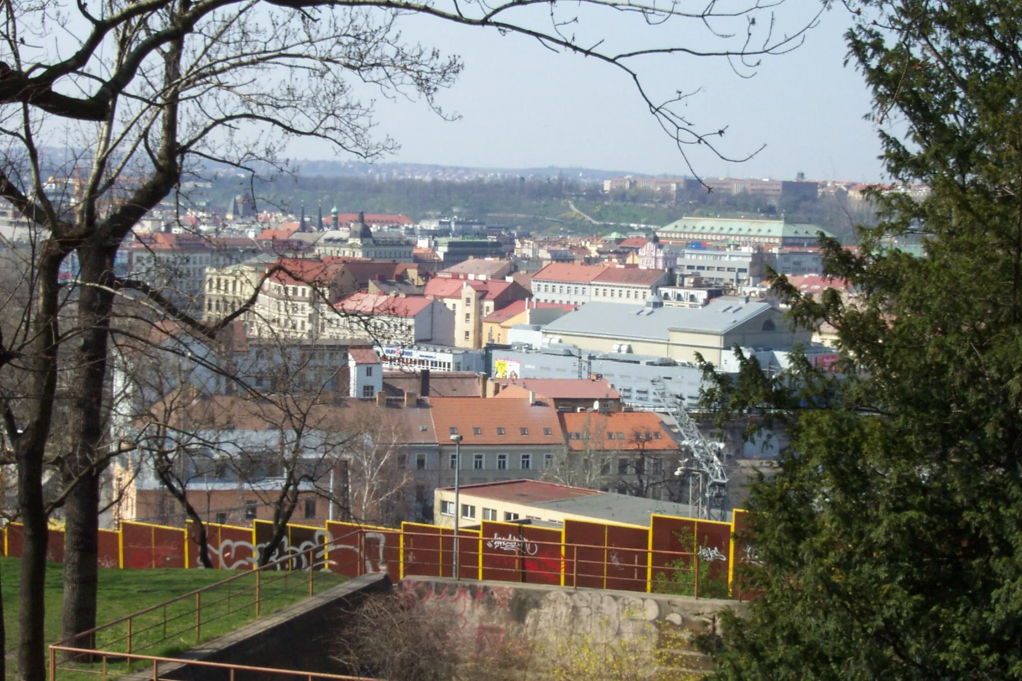 Photo showing: A view from Vítkov to Karlín neighbourhood in Prague