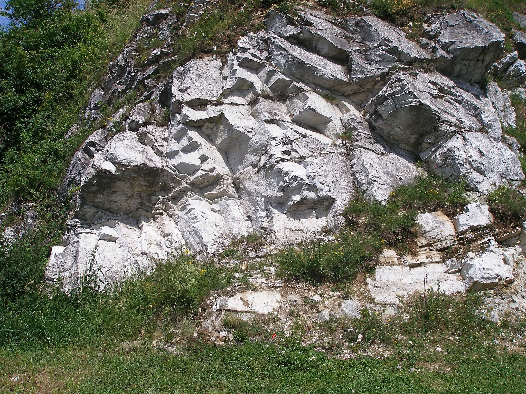 Photo showing: Abandoned limestone quarry near Bystré, Svitavy District, Czech Republic.