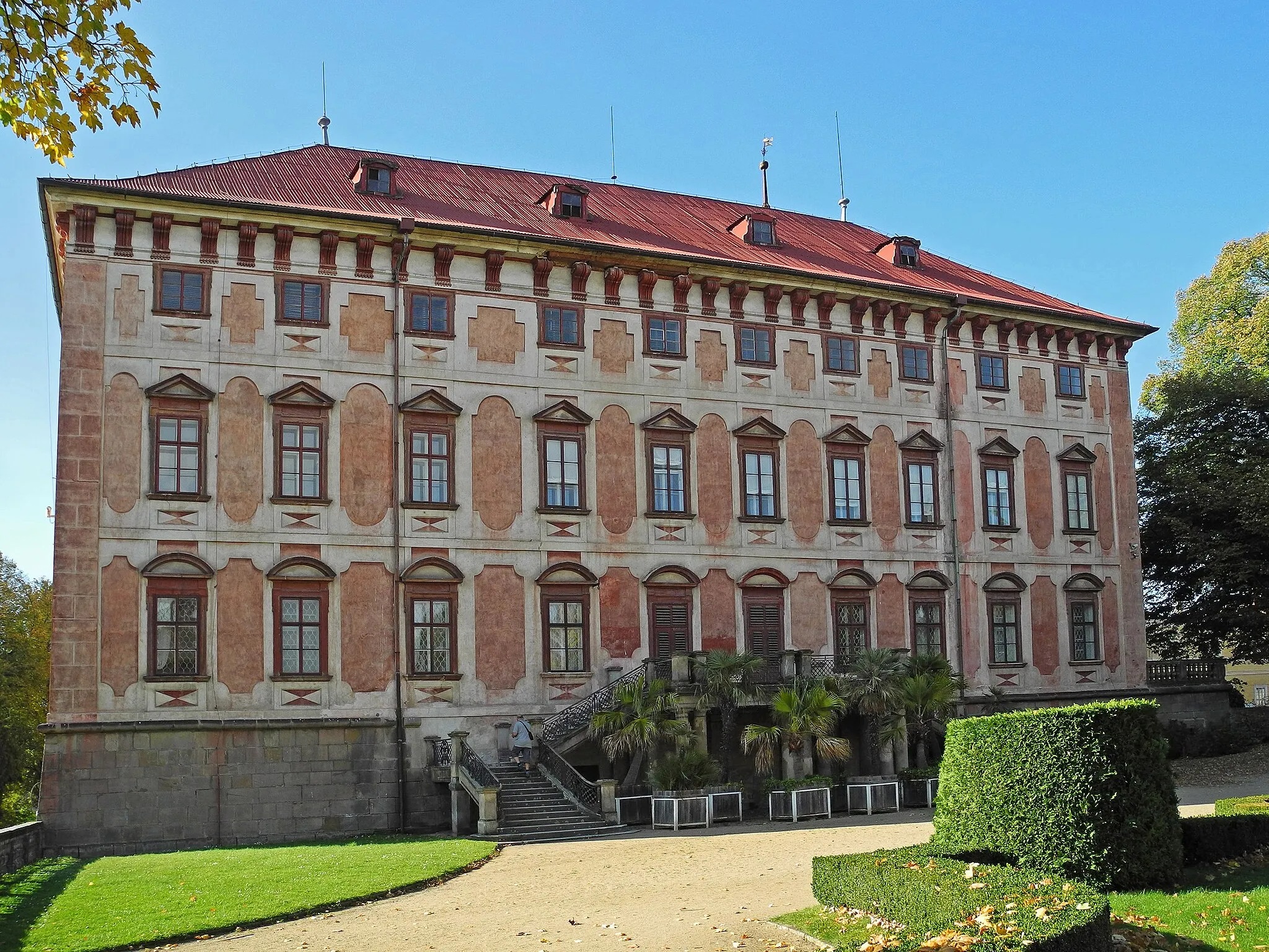Photo showing: Schloss Libochowitz (Libochovice), Gartenseite