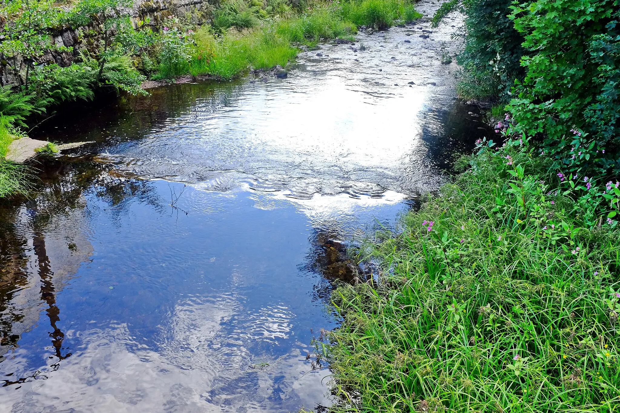 Photo showing: Řeka Rotava v Rotavě u Rotavských strojíren, okres Sokolov