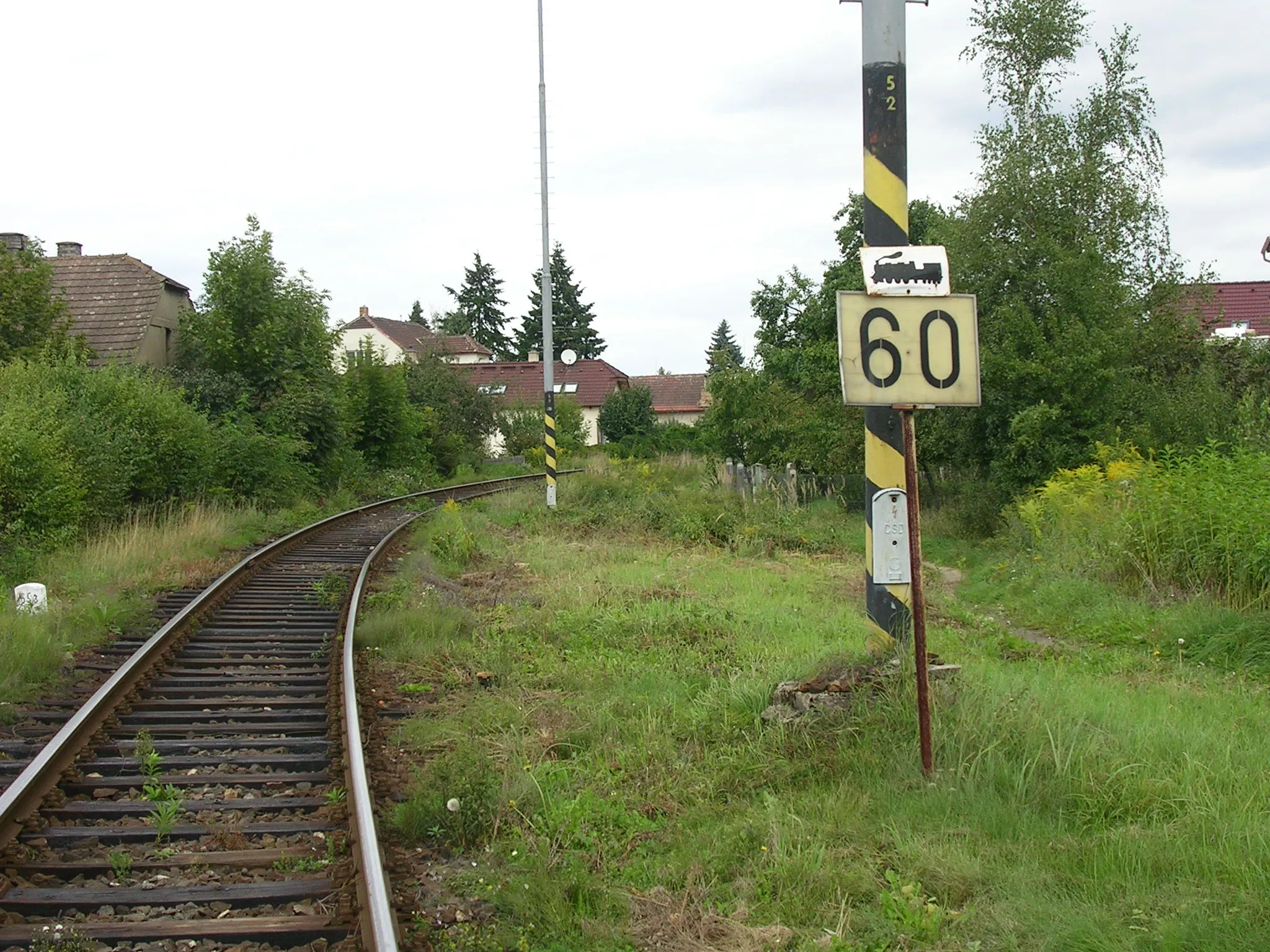 Photo showing: Čerčany, Prague-East District, Central Bohemian Region, the Czech Republic. Railway line 212.