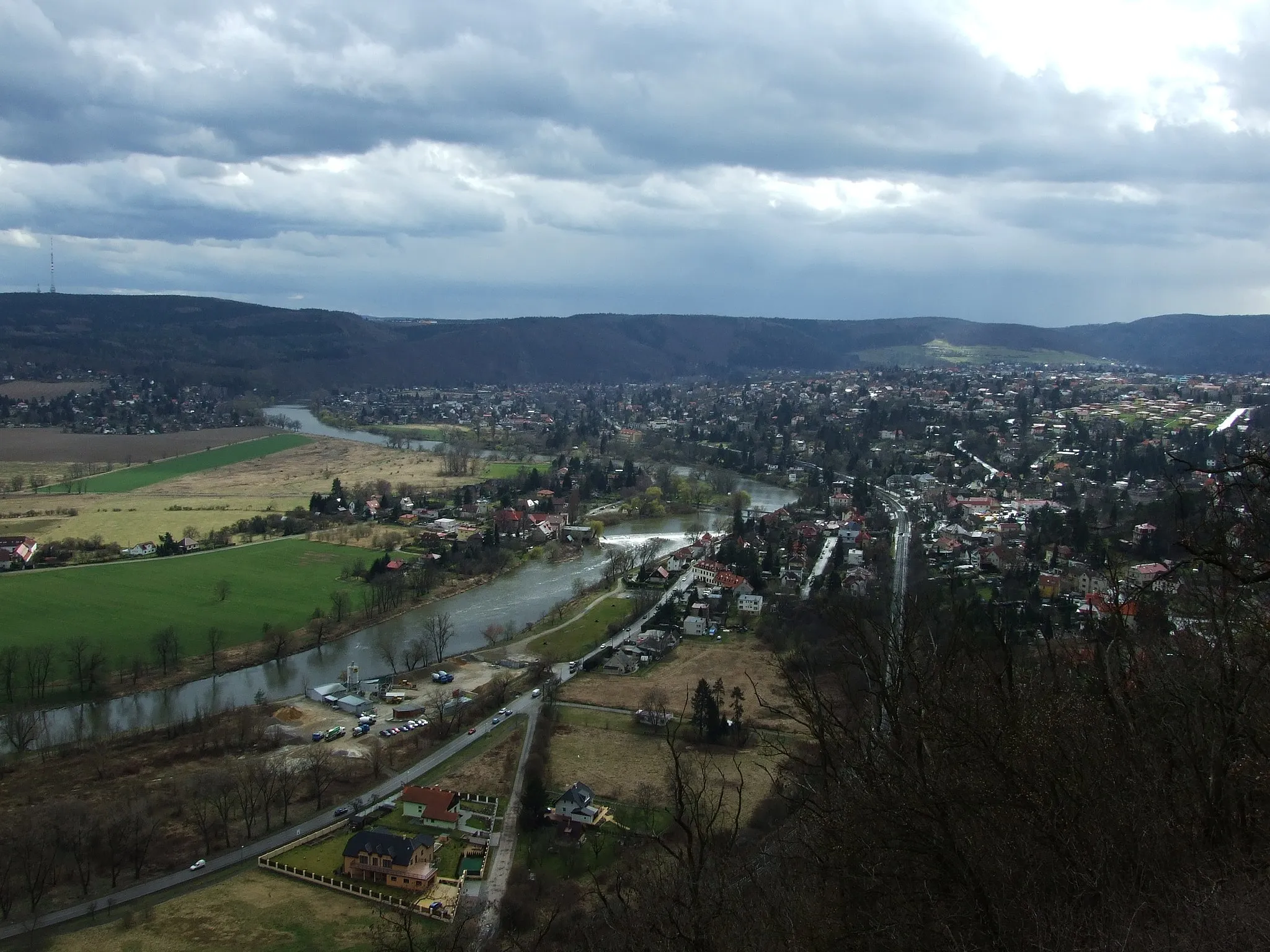 Photo showing: Aerial view of Černošice