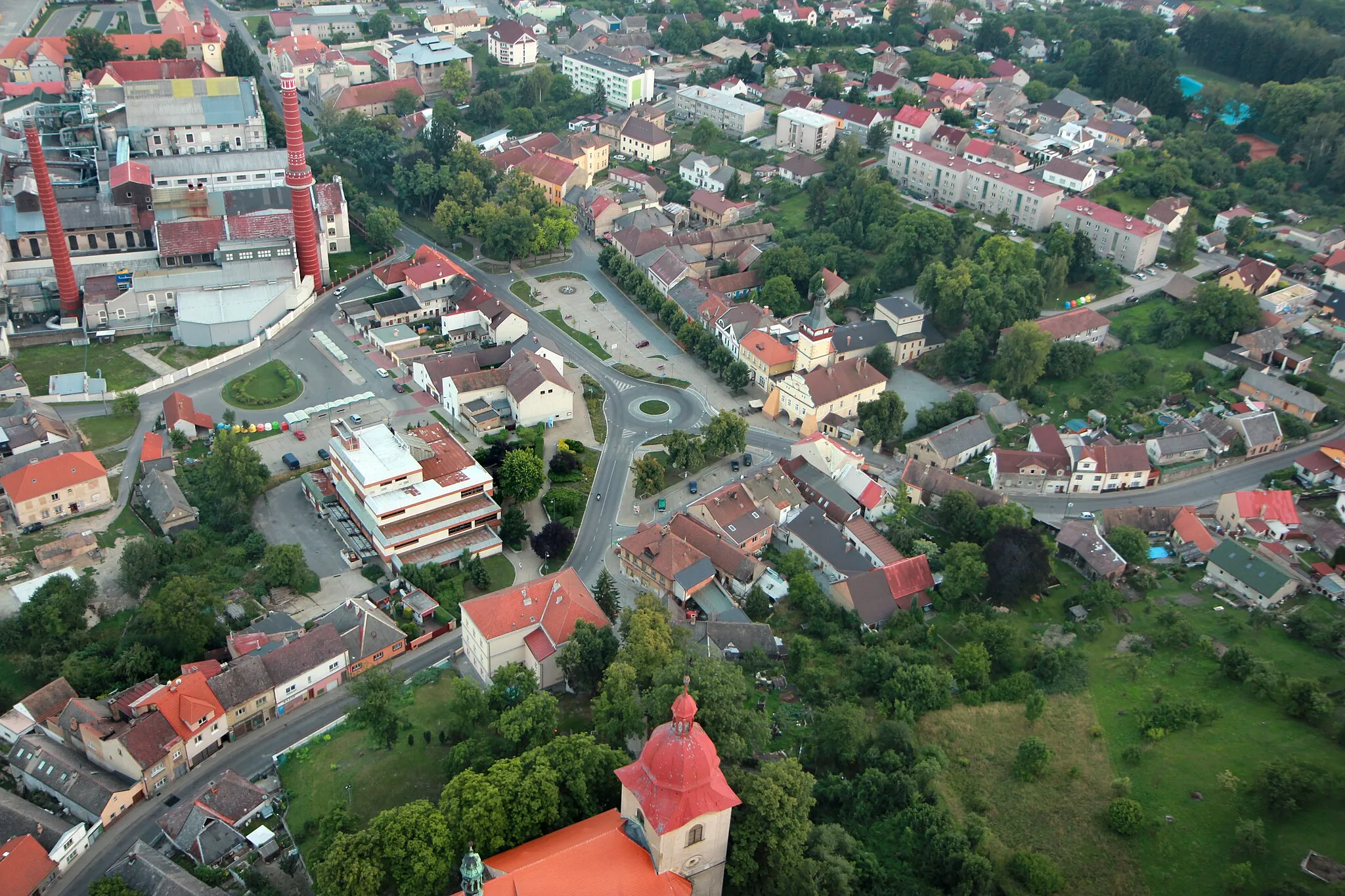 Photo showing: Palackého square in Dobrovice, Czech Republic