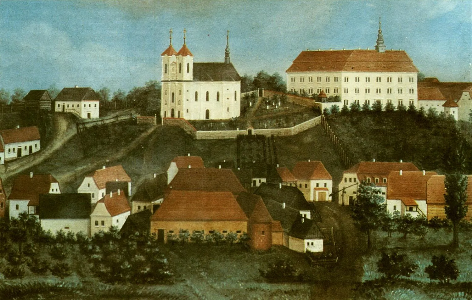 Photo showing: pohled na Rožďalovice v roce 1825