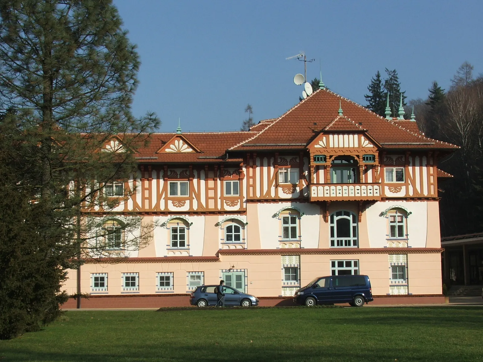 Photo showing: Spa houses and hotels in Luhačovice, Zlín Region, Moravia, Czechia