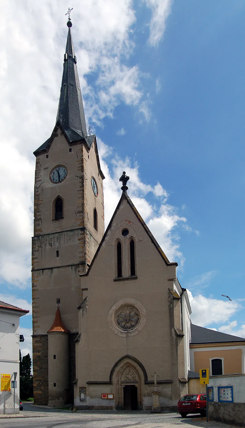 Photo showing: Parish church of St Thomas of Canterbury (mentioned under its original dedication to Virgin Mary already in 1247) in Mohelnice, Šumperk District, Czech Republic