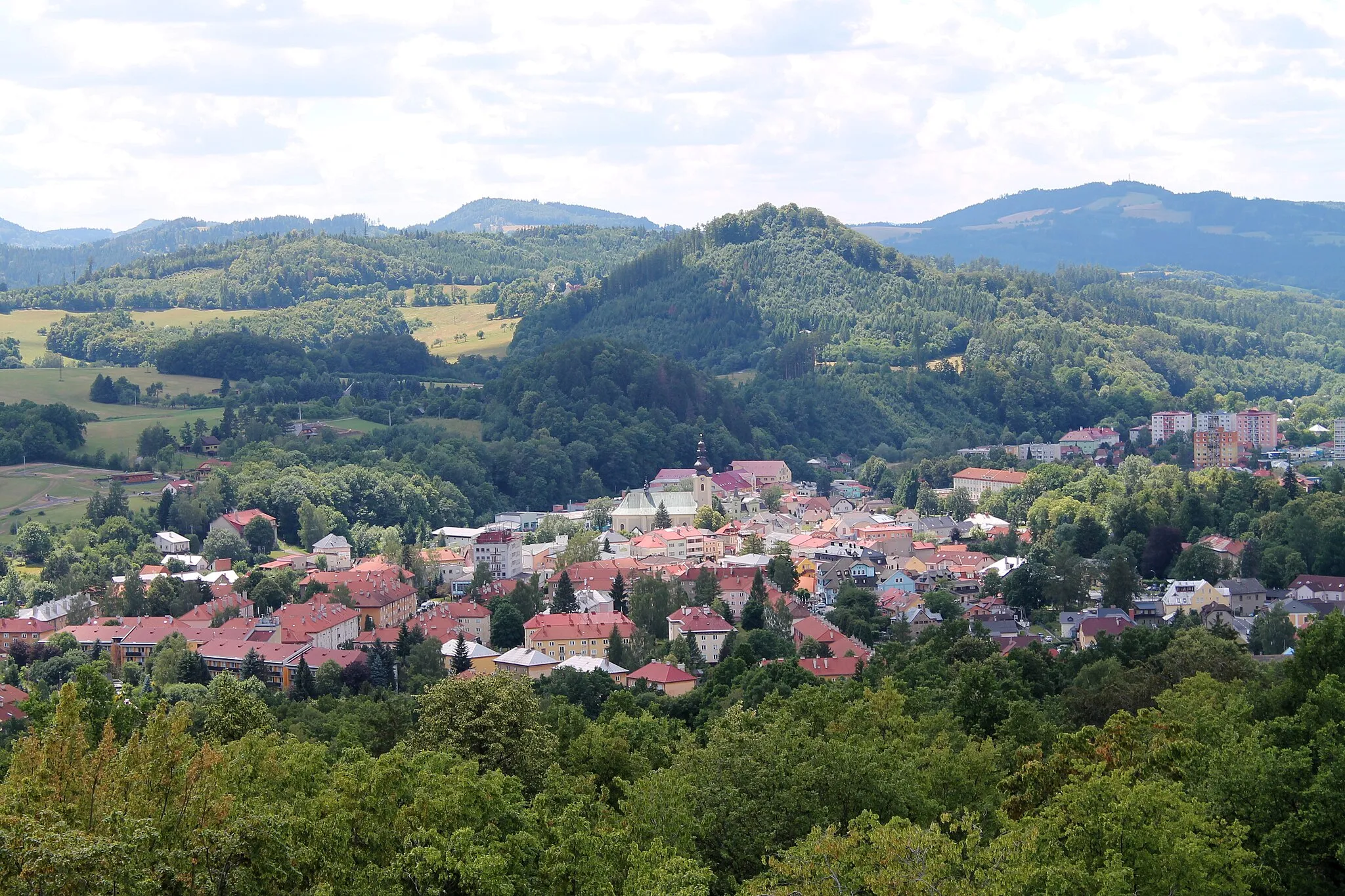 Photo showing: View from Jurkovič observation tower, Rožnov pod Radhoštěm, Vsetín District, Czech Republic