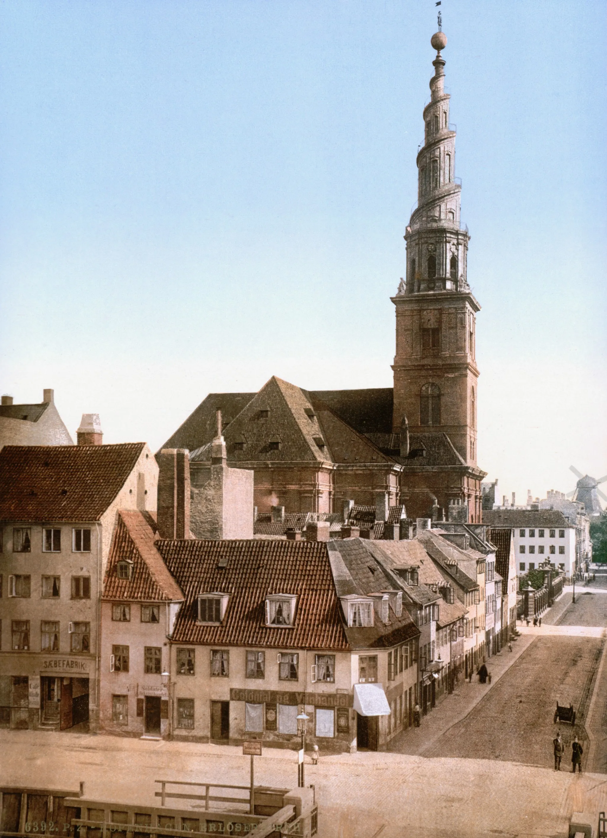 Photo showing: [Saviour Church, Copenhagen, Denmark]
[between ca. 1890 and ca. 1900].
1 photomechanical print : photochrom, color.
Notes:
Title from the Detroit Publishing Co., catalogue J, foreign section. Detroit, Mich. : Detroit Publishing Company, c1905.
Print no. 6392.
Forms part of: Views of architecture and other sites in Copenhagen, Denmark in the Photochrom print collection.
Subjects:
Denmark--Copenhagen.
Format: Photochrom prints--Color--1890-1900.
Rights Info: No known restrictions on publication.
Repository: Library of Congress, Prints and Photographs Division, Washington, D.C. 20540 USA, hdl.loc.gov/loc.pnp/pp.print
Part Of: Views of architecture and other sites in Copenhagen, Denmark (DLC)  2001697980
More information about the Photochrom Print Collection is available at hdl.loc.gov/loc.pnp/pp.pgz
Persistent URL: hdl.loc.gov/loc.pnp/ppmsc.05752

Call Number: LOT 13421, no. 007 [item]