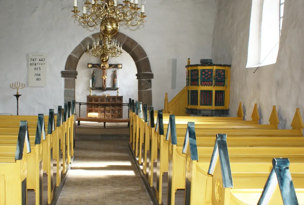 Photo showing: The interior of Frejlev church, Aalborg kommune, Nordjylland, Denmark