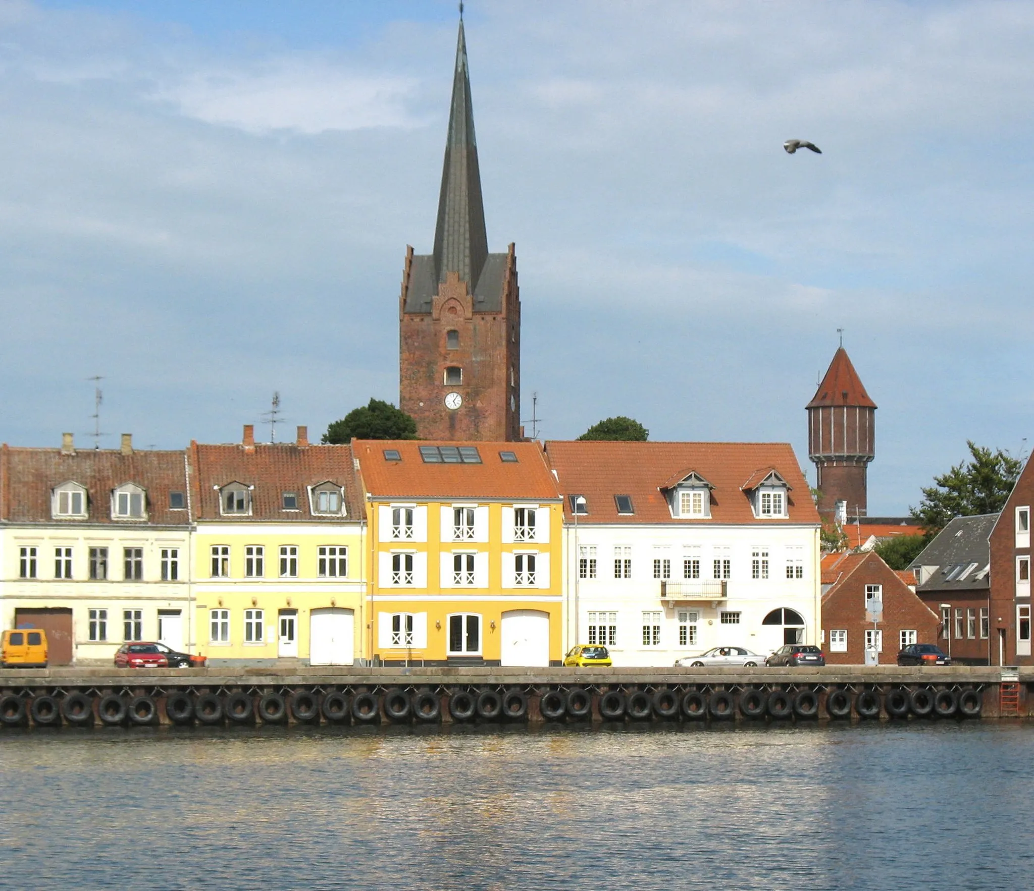 Photo showing: View from the habour at the town "Nakskov" located on the island Lolland in east Denmark.