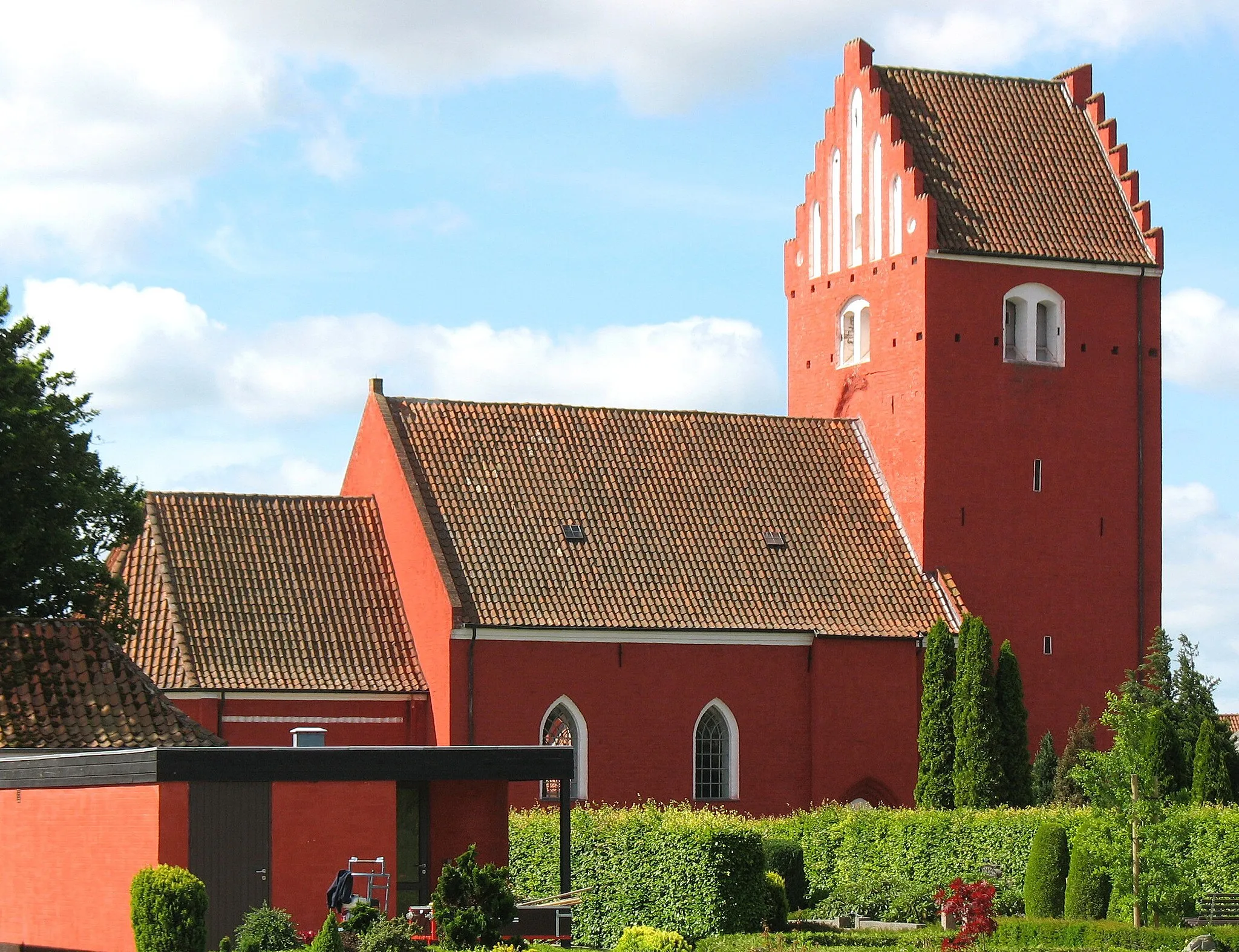 Photo showing: The church "Nørre Alslev Kirke" in the small town "Nørre Alslev". The town is located on the island Falster in east Denmark.