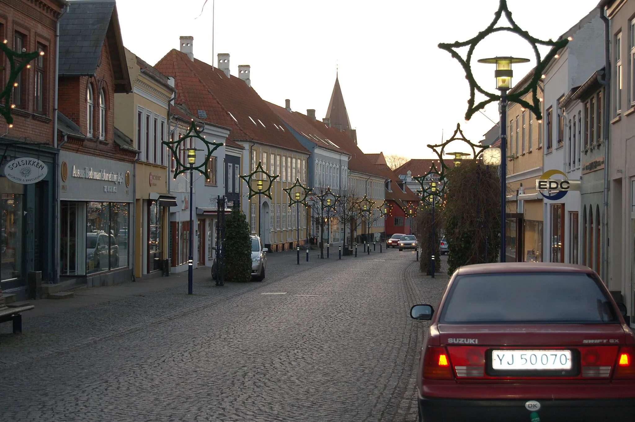 Photo showing: Street in da:Assens, Denmark