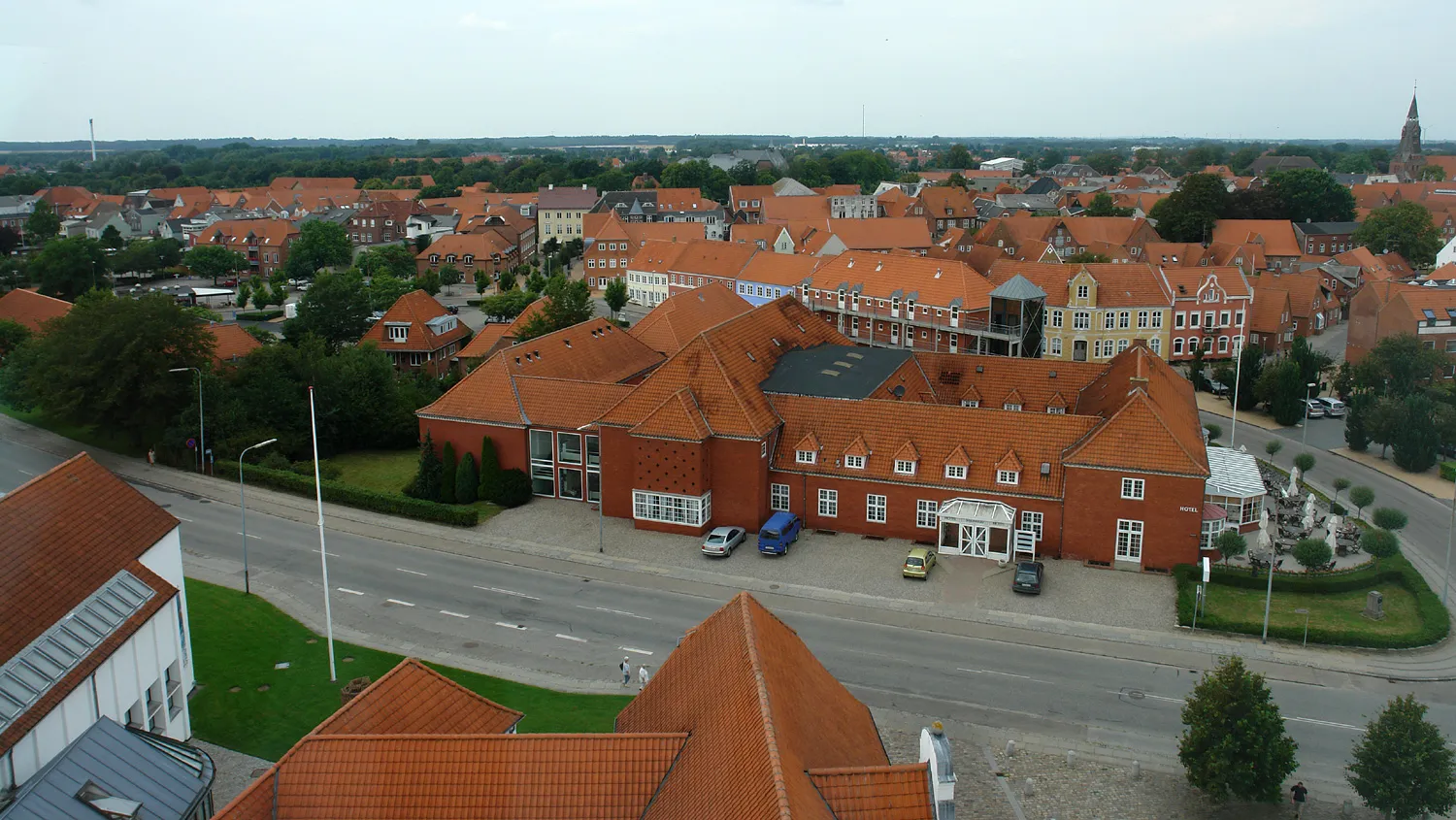 Photo showing: Tønder, Denmark: view from water tower towards city center