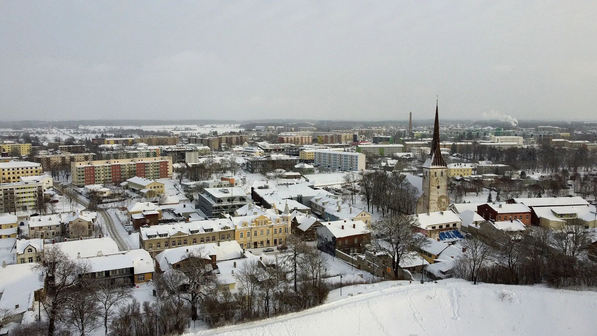 Photo showing: Aerial view of Rakvere in winter of 2022