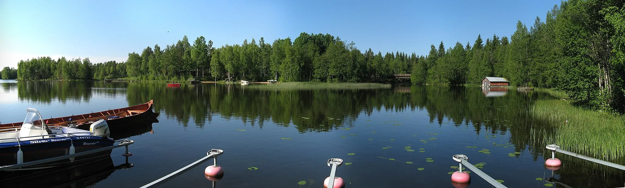 Photo showing: The mouth of river Tainionvirta in the southwest corner of lake Jääsjärvi.