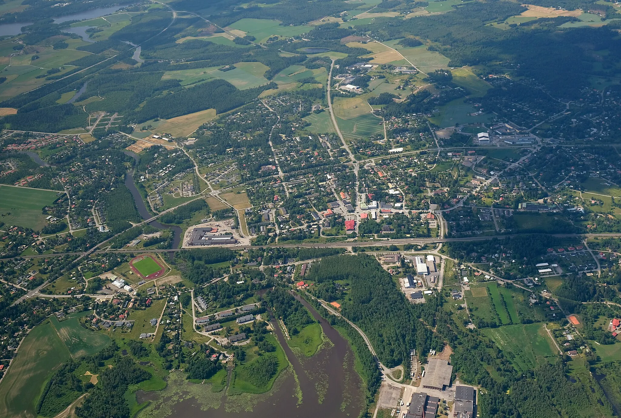 Photo showing: Aerial view of Viiala, Finland.