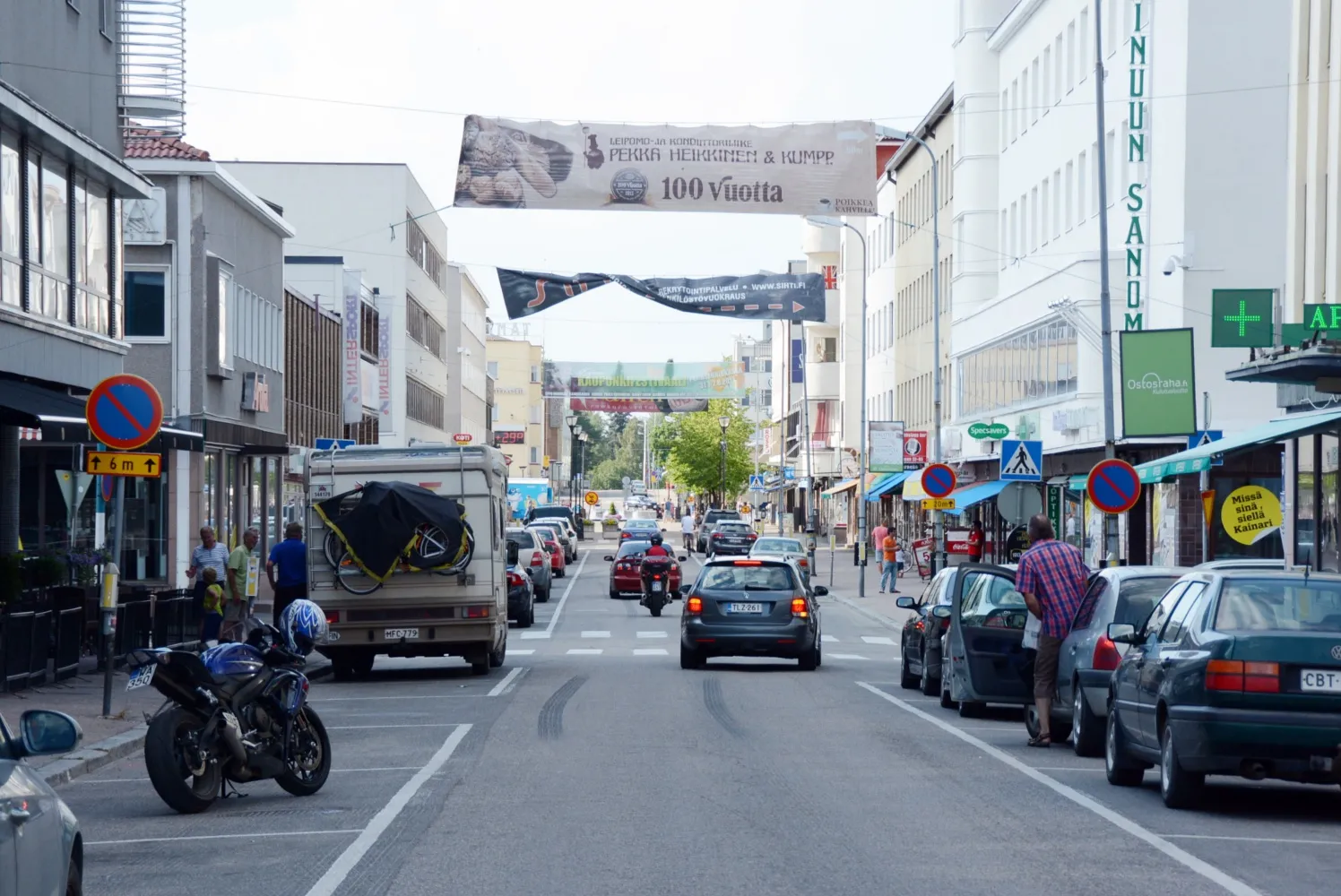 Photo showing: A view to Kauppakatu, the main street of Kajaani